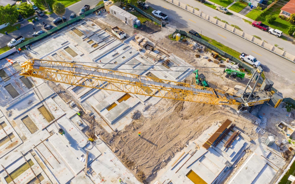 Overhead View Of A New School Construction Site